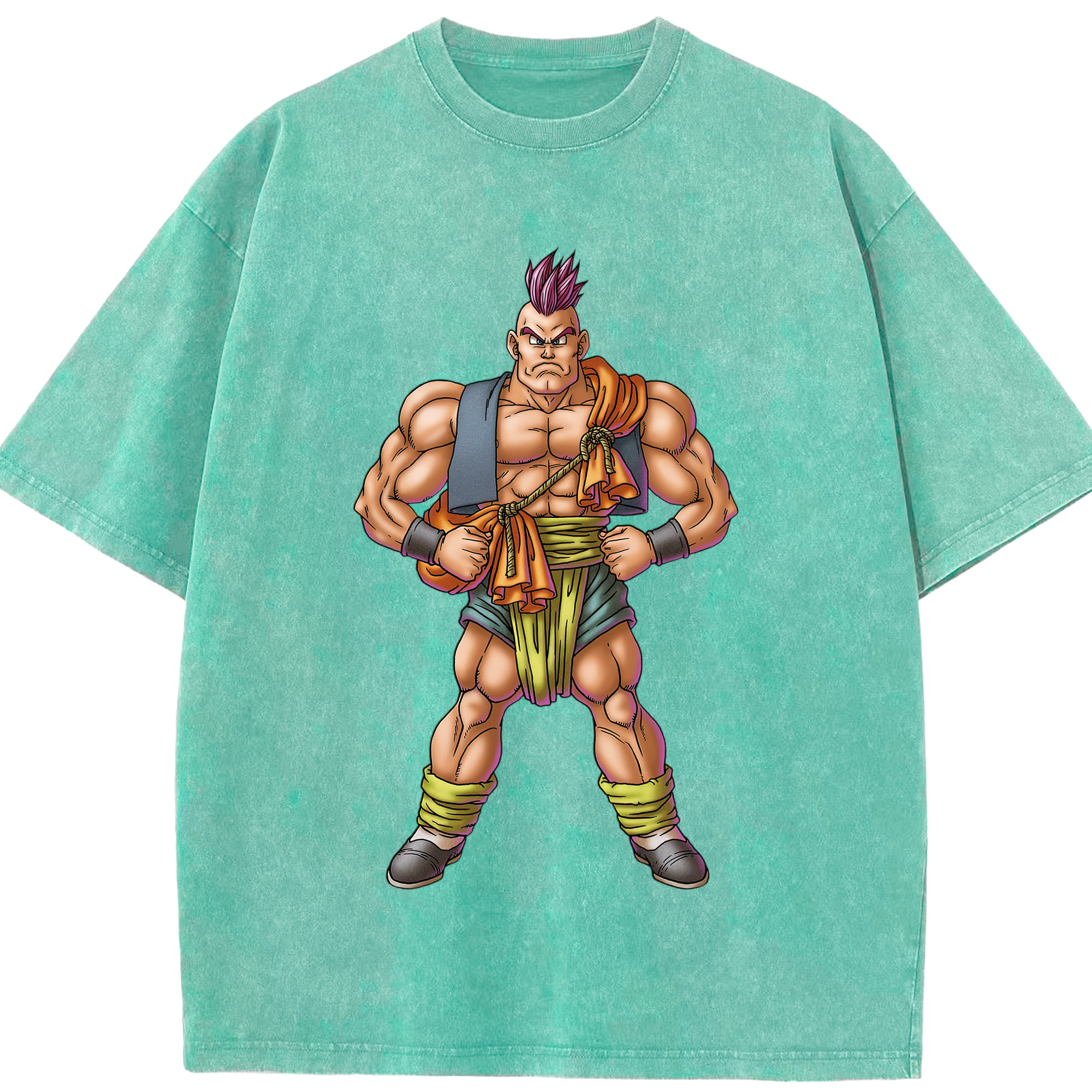（画像用） ドラゴンクエスト Doragon Kuesuto Dragon Quest 綿100% ヴィンテージ風 半袖Tシャツ（フロントプリント）
